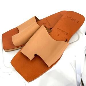 Kenda Colibri Slide Sandals Nude Tan Leather Sz 41/US 10.5